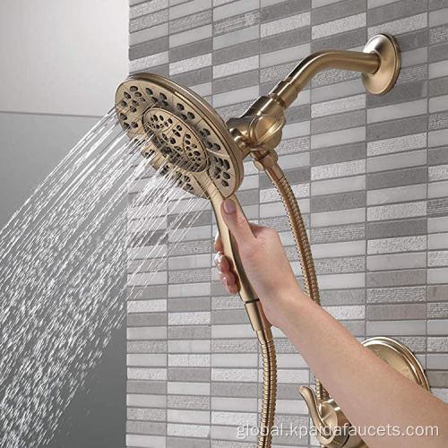 Concealed shower set Guangzhou Stainless Upc Tub Faucet 1 Handle Single Handle Dual Head Brass Gold Hot Cold Shower and Bath Faucet Set Factory